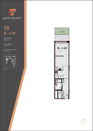 Apartamento T0 com Terraço e Estacionamento | Mafamude e Vilar Do Paraíso, Vila Nova de Gaia