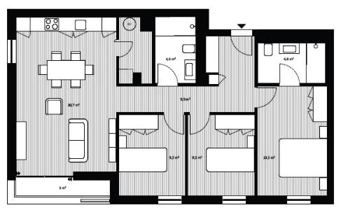 Apartamento T3 com Varanda e Garagem, no condomínio Ouro Valley
