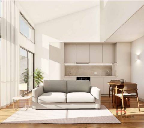 T1 Mezanino em Matosinhos Sul | Junto ao Mercado | Design Moderno