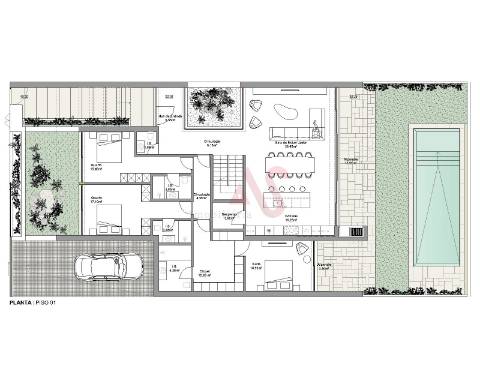 Moradia T3 de Gaveto no Empreendimento – Villa 48 em Palmeira, Braga com piscina