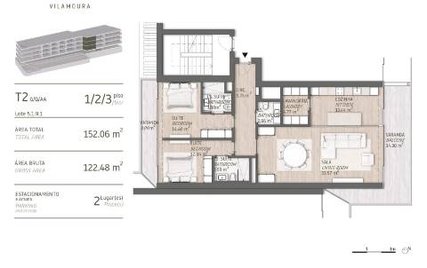 Apartamento T2 Vistas Mar com 2 Varandas (14.30m2 + 9.09m2) em Vilamoura