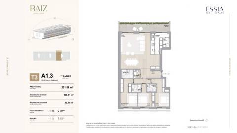 Apartamento T3 com Varanda no RAIZ na Avenida da Boavista