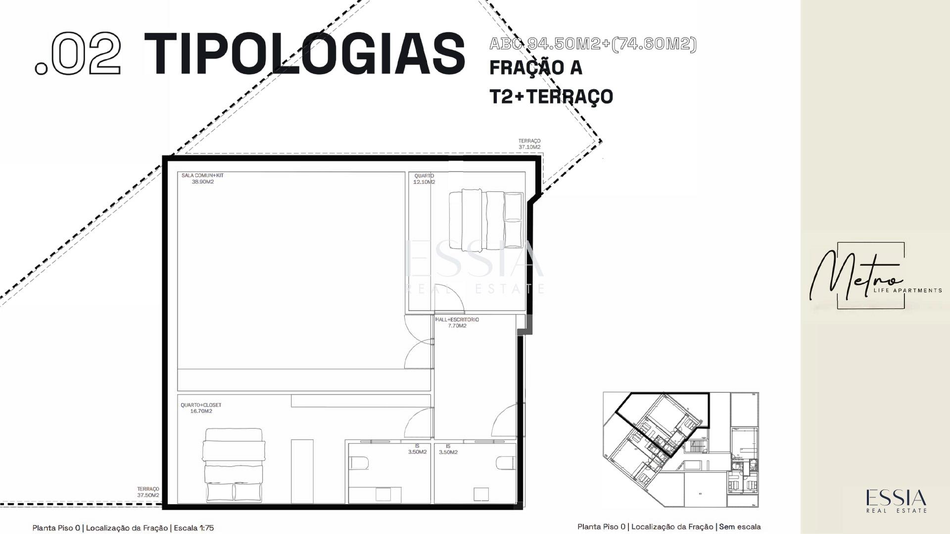 Apartamento T2 com Terraço no Metro Life Apartments