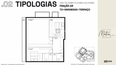 Apartamento T2 com Varandas e Terraço no Metro Life Apartments