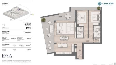 Apartamento T2 em Vilamoura com Varanda de 46m2