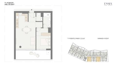 Apartamento T1 com Varanda no Lurion Residences Gaia
