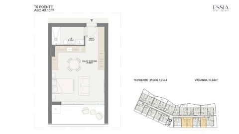 Apartamento T0 com Varanda no Lurion Residences
