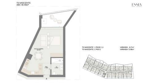 Apartamento T0 com Varanda no Lurion Residences