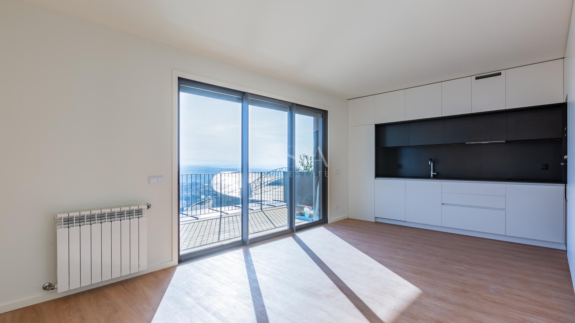 Penthouse T1 - Terraço de 39,50m2 panorâmico com cobertura.