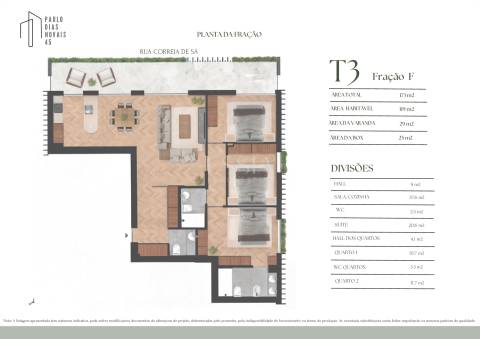 Apartamento T3 NOVO com varanda próximo Av. da Boavista no Porto