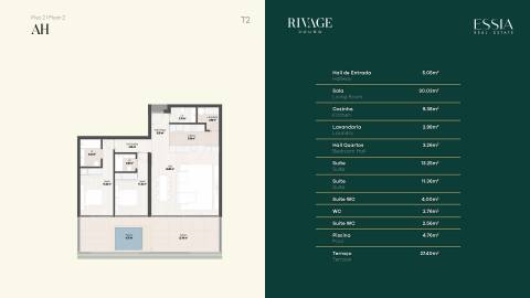 Apartamento T2 com Vista Rio no Rivage Douro