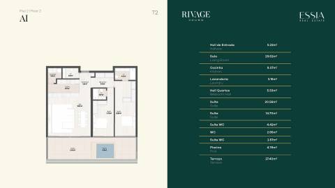 Apartamento T2 com Vista Rio no Rivage Douro