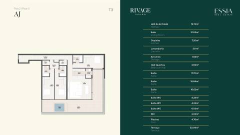 Apartamento T3 com Piscina Privativa no Rivage Douro