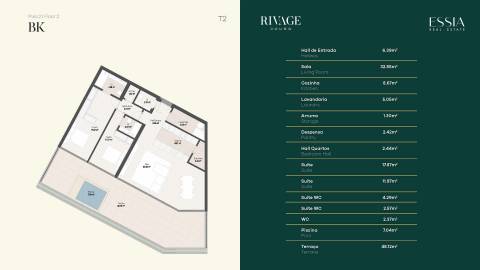 Apartamento T2 com Vista Rio no Rivage Douro