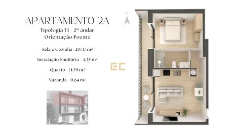 Apartamento T1, para venda – Figueira da Foz!