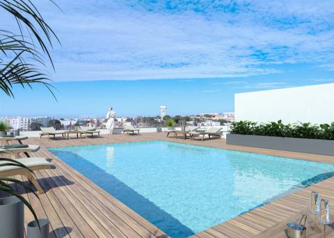 Apartamentos T2 Novo, com garagem e piscina em Olhão