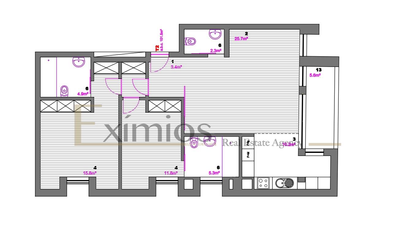 Apartamento T2 novo, na Póvoa de Varzim