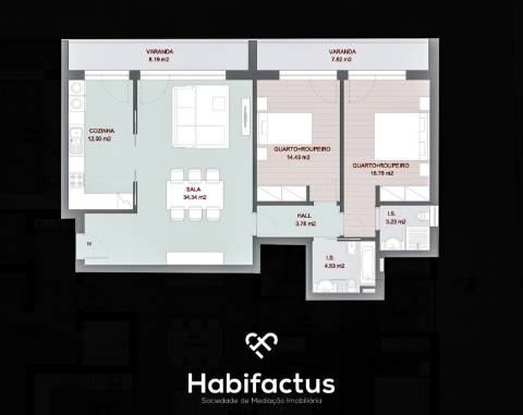 Apartamento novo T2 para venda em Viseu