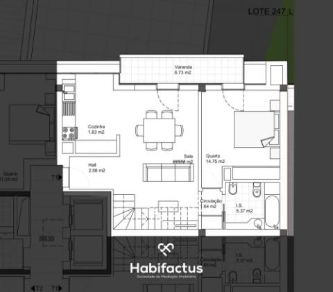 Apartamento T1 novo - Viseu