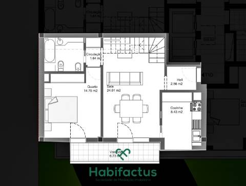 Apartamento T1 Duplex novo - Viseu