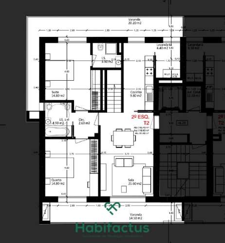 Apartamento T2 Duplex com terraço em Viseu