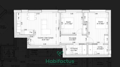 Apartamento T2 em construção para venda em Viseu