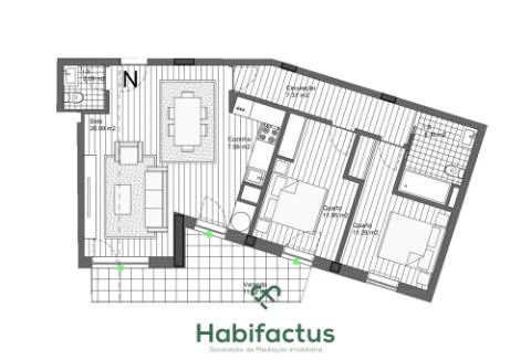 Apartamento T2 em construção - Carregal do Sal