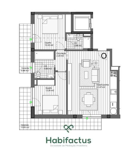 Apartamento T2 em construção - Carregal do Sal