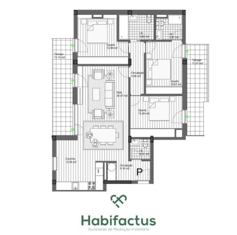 Apartamento T2 em construção - Carregal do Sal