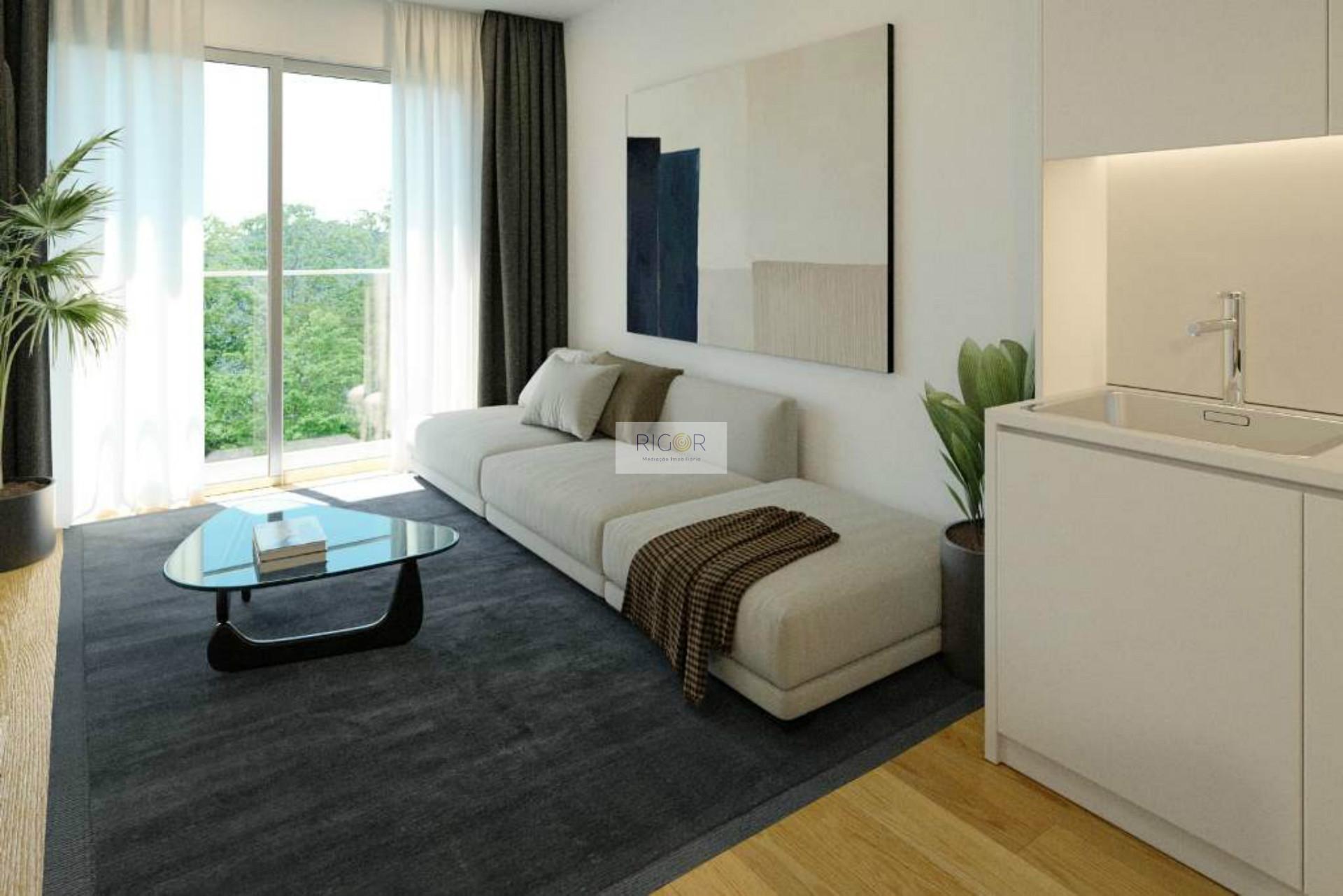 Apartamento T1 com terraço, garagem e arrumo em construção em Pedrouços