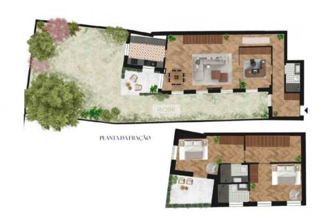 Apartamento T3 dúplex com jardim e varanda em construção a Cedofeita