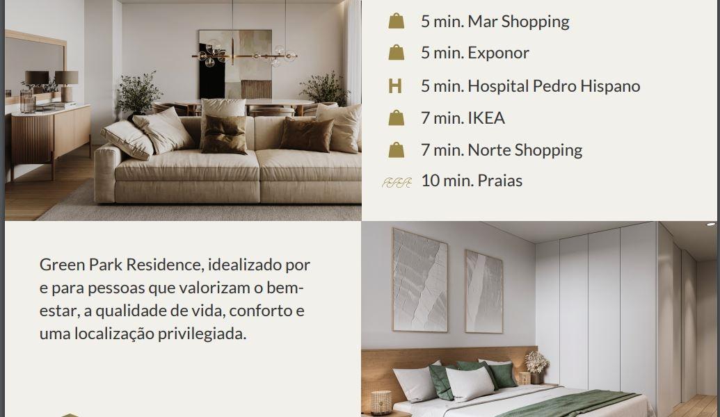 T2 Novo no Empreendimento Green Park em Matosinhos a 10 Minutos da Praia e do Aeroporto!