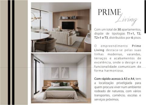 T1+1 Novo no Empreendimento PRIME LIVING, em Águas Santas, na Maia, com Varanda e Lugar de Garagem!