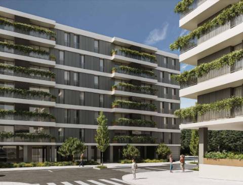 T2 Novo no empreendimento OPORTO PLAZA na zona do Jardim da Arca D´Água no Porto!
