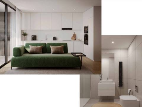T2 Novo no empreendimento OPORTO PLAZA na zona do Jardim da Arca D´Água no Porto!
