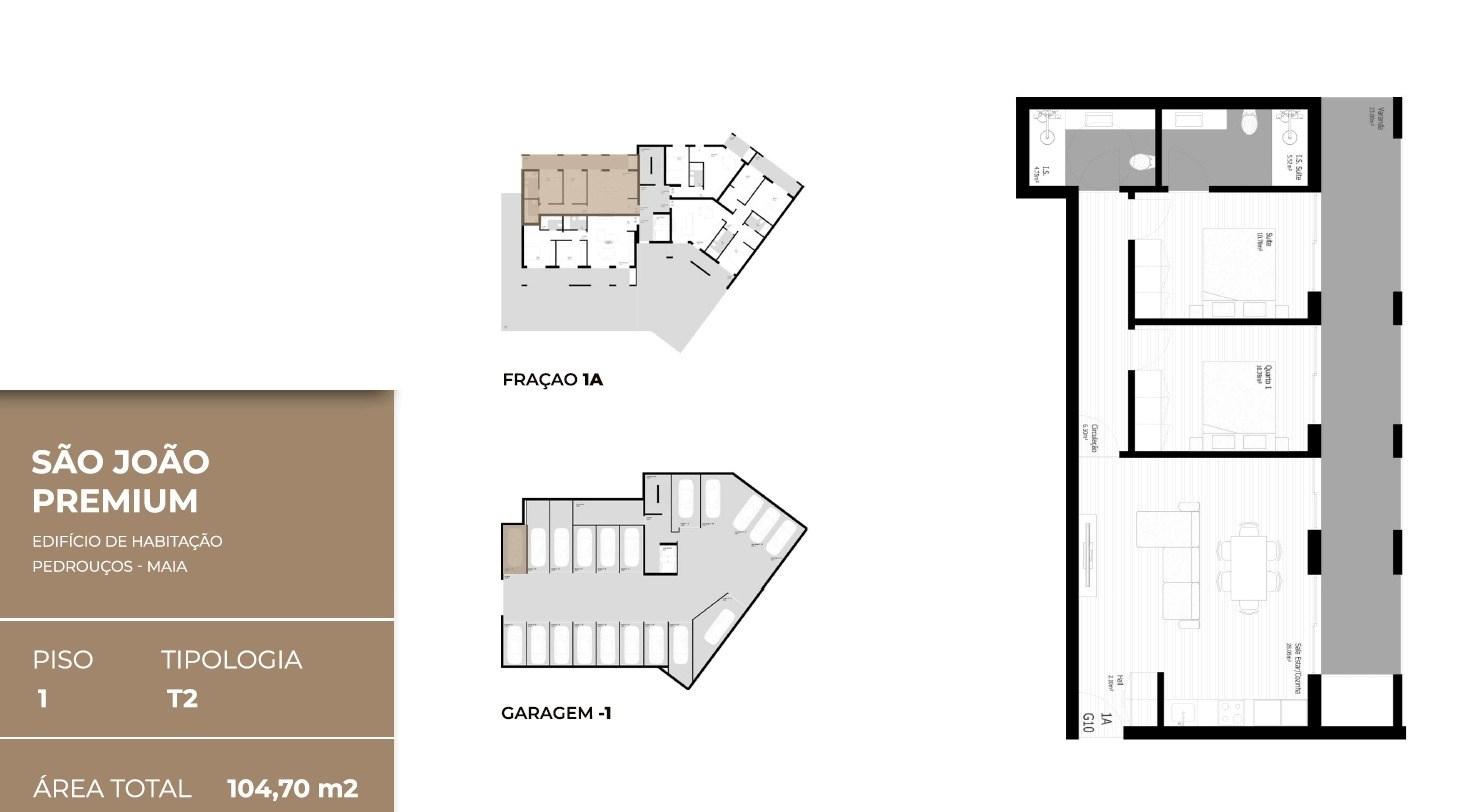 Apartamento T2 em Construção com Varanda e Garagem | Pedrouços