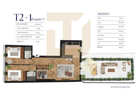 Apartamento T2+1 Duplex em construção em plena Baixa da cidade do Porto