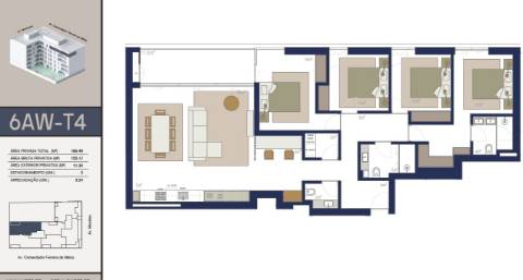 Apartamento T1 em Construção 1 Quarto · Lugar de Estacionamento · Arrumos