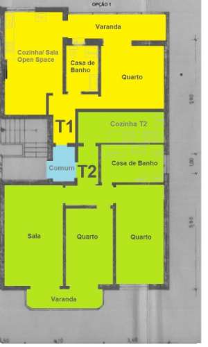 T2+T1+T1 c/ Garagem. Entregue totalmente renovado.