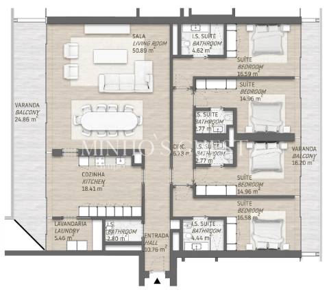 Apartamento T4 em Vilamoura de 250 m² c/ 3 lugares de garagem