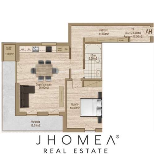 Apartamento T1 | THE LINE – Forca, Aveiro