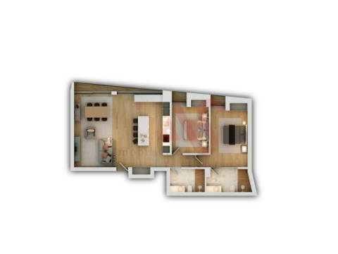 Apartamento T2 em construção no Empreendimento Paranhos Park no Porto
