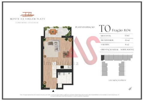 Apartamento T0 Inserido no Empreendimento Monte da Virgem Flats em Vila Nova de Gaia