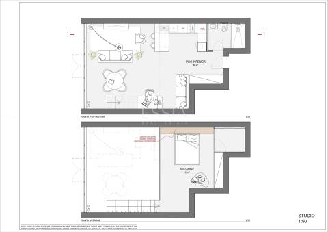 Loft T1 em Mezzanine Mobilado e Equipado | com Licença AL  - Centro do Porto