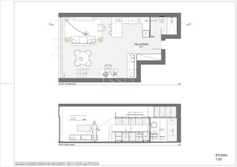 Loft T1 em Mezzanine Mobilado e Equipado | com Licença AL  - Centro do Porto