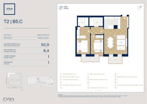 Apartamento T2 com varanda no Antas Atrium