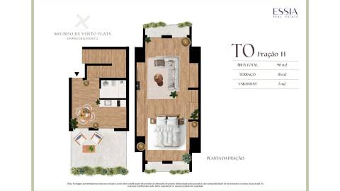 T0 Duplex com Varanda e Terraço no Moinho de Vento Flats em Leça da Palmeira