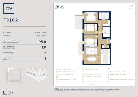 Apartamento T3 com Varandas e Garagem no Antas Atrium