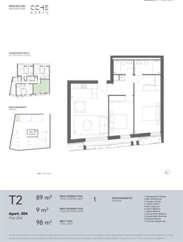 Apartamento T2 moderno com varanda no Pinheiro Manso