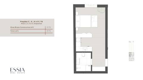 Apartamento T0 no GRID2891 em Matosinhos